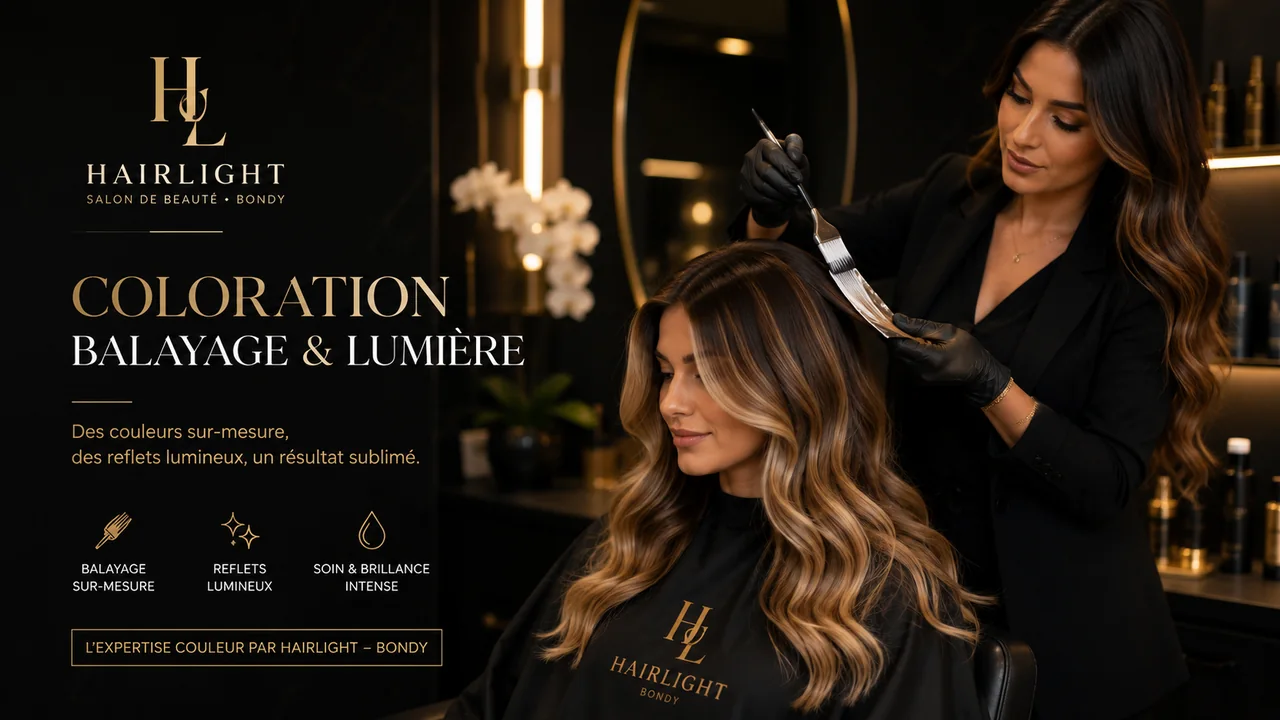 Coloration balayage et lumière capillaire au salon Hairlight à Bondy